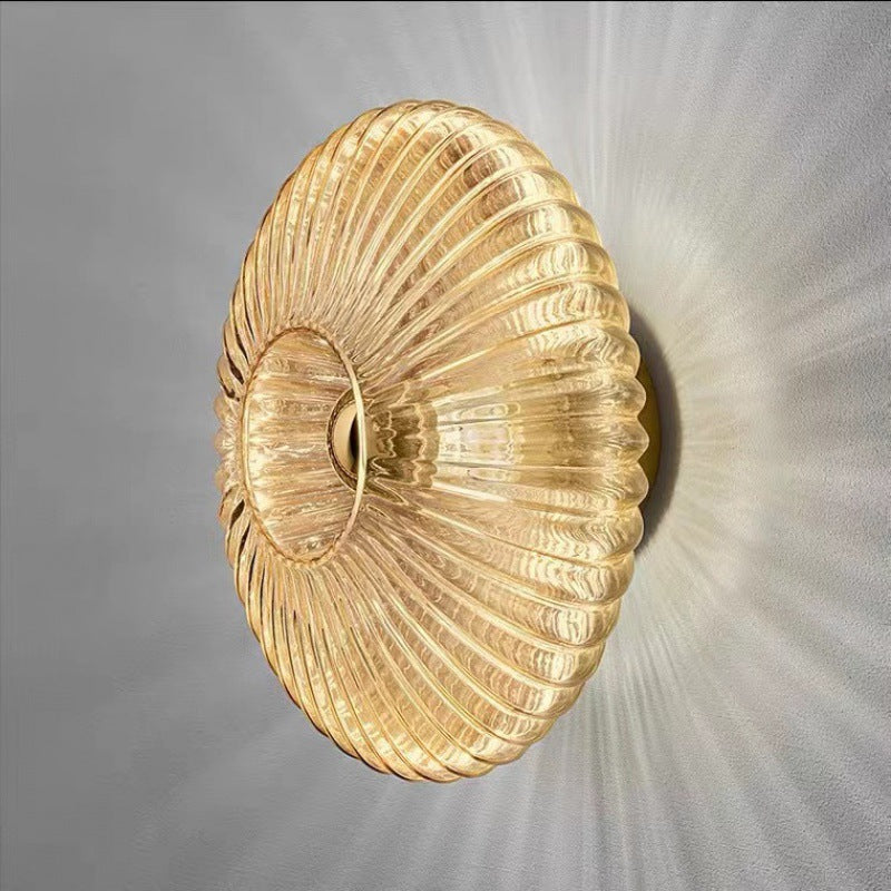 Striped Glass Disc Wall Sconce