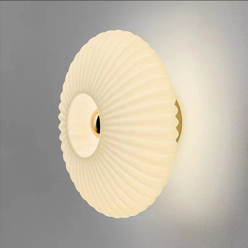 Striped Glass Disc Wall Sconce