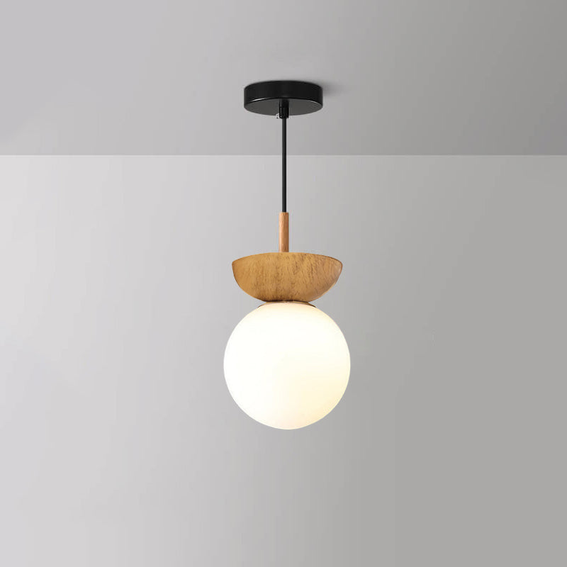Glass Orb Semi-Flush Pendant Light