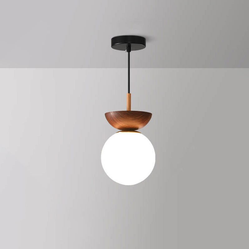 Glass Orb Semi-Flush Pendant Light