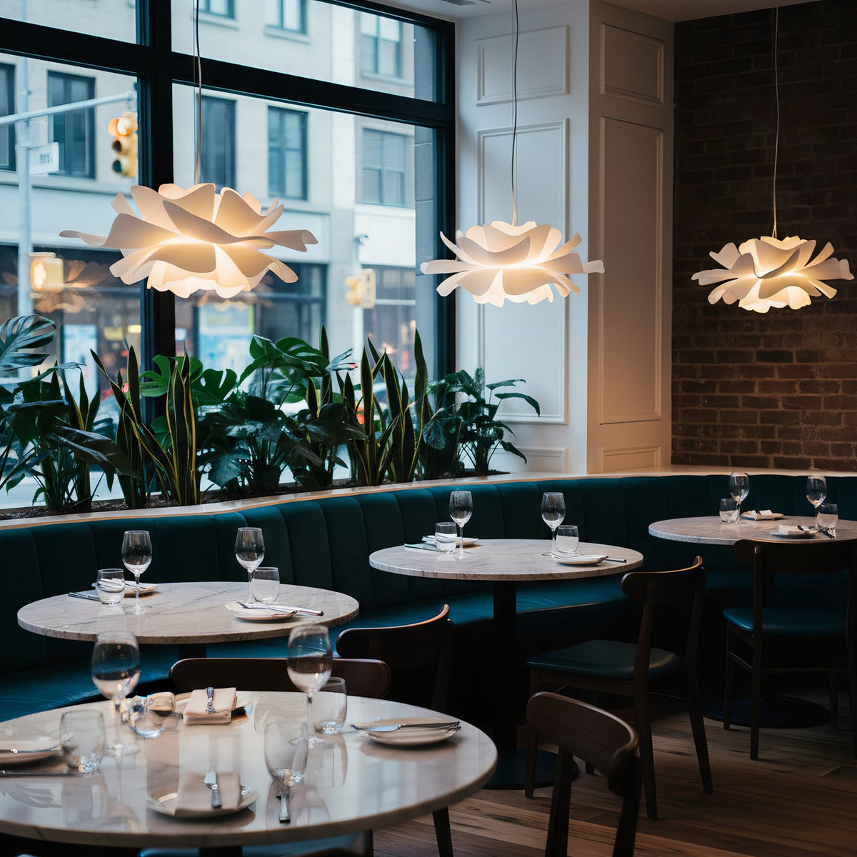 Lotus White Acrylic Pendant Light