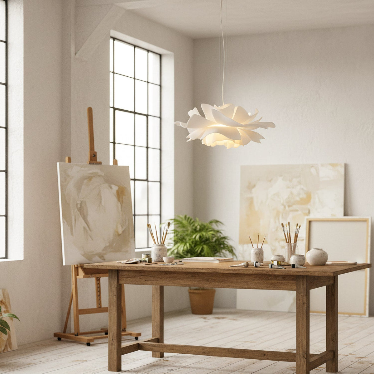 Lotus White Acrylic Pendant Light