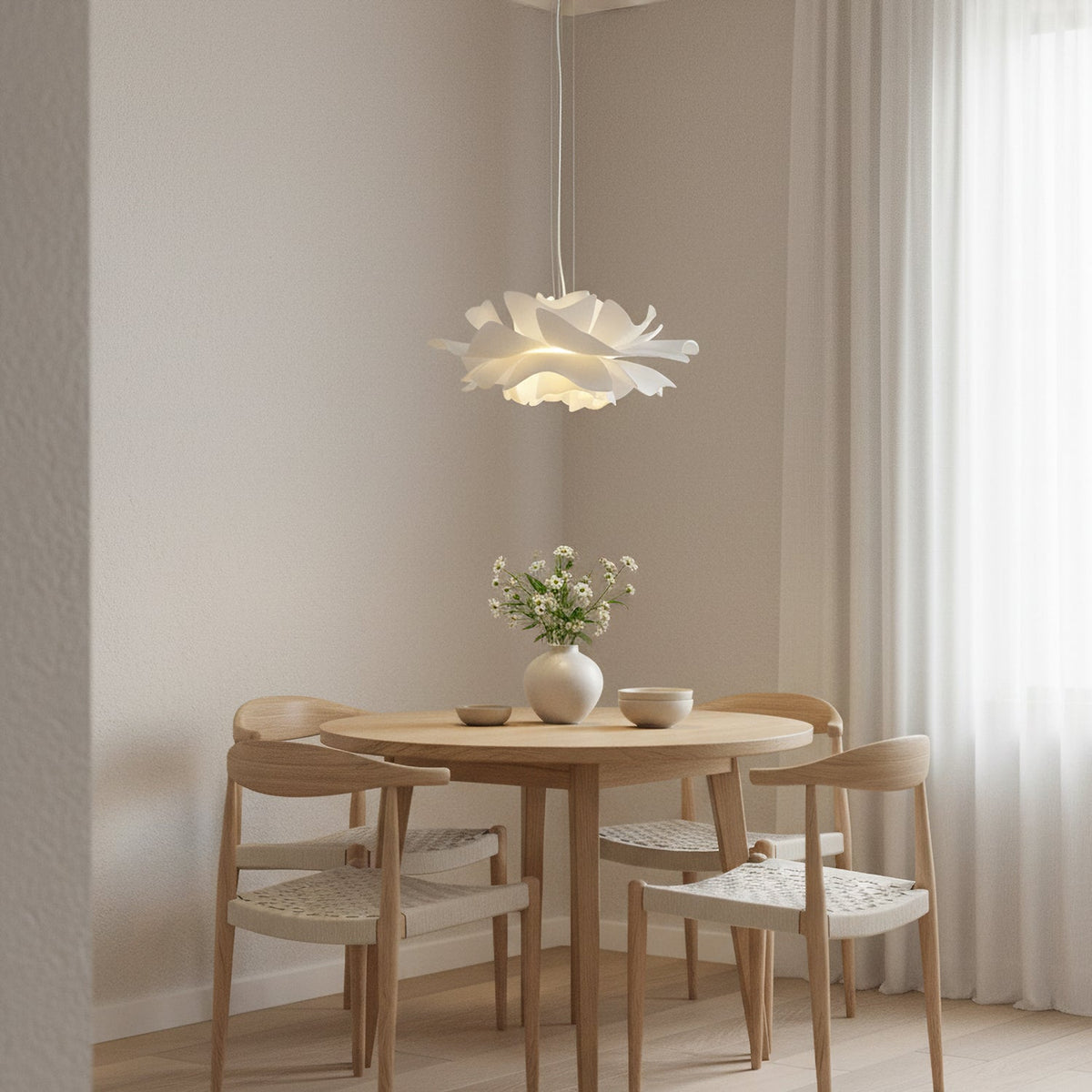 Lotus White Acrylic Pendant Light
