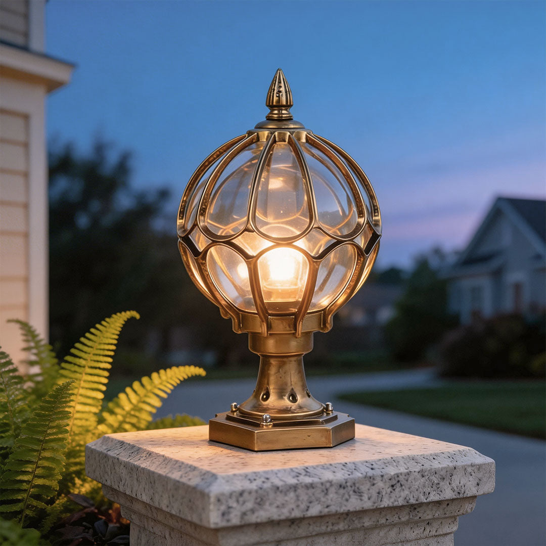 Vintage Glass Globe Pier Post Light