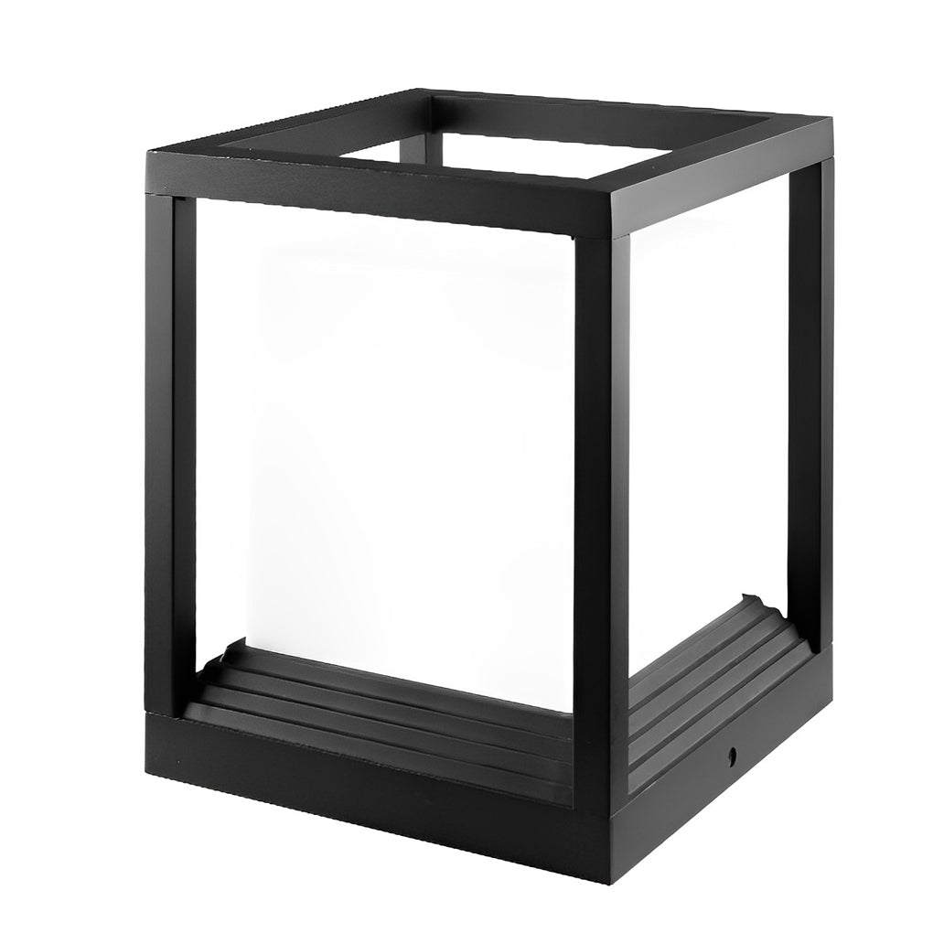Square Solar Garden Pedestal Light