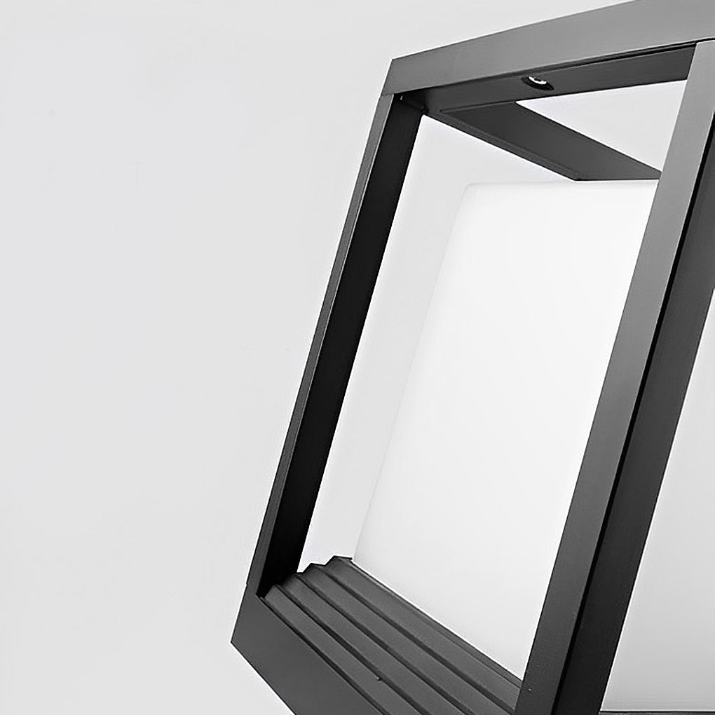 Square Solar Garden Pedestal Light