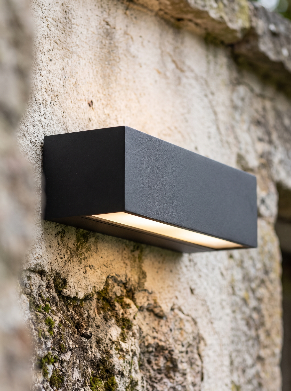 Rectangular Garden Wall Sconce close up