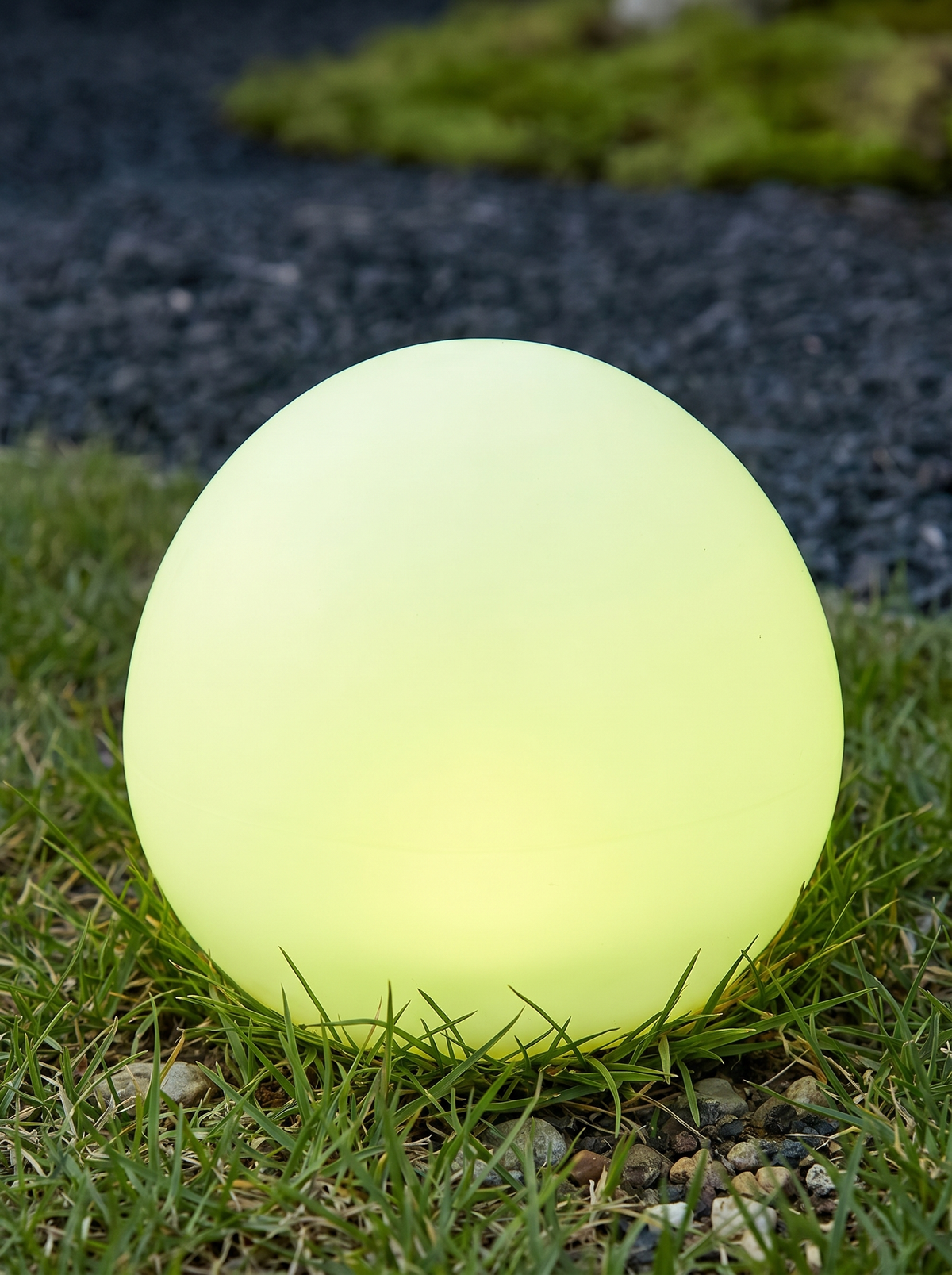 Solar Globe Lawn Light close up