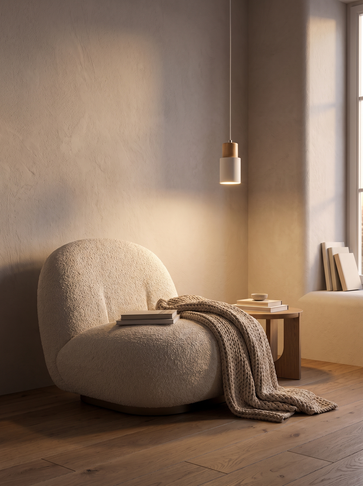 Macaron cylinder pendant in modern living room