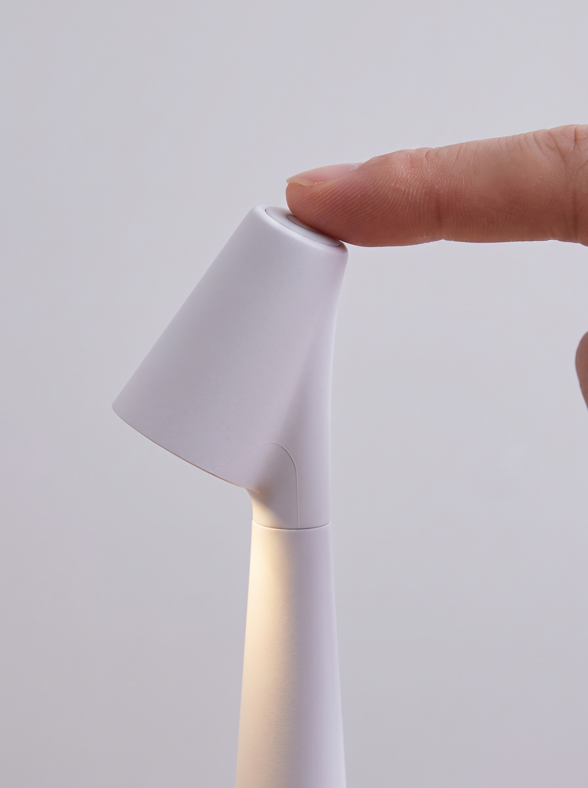 Slim rechargeable LED lamp close up