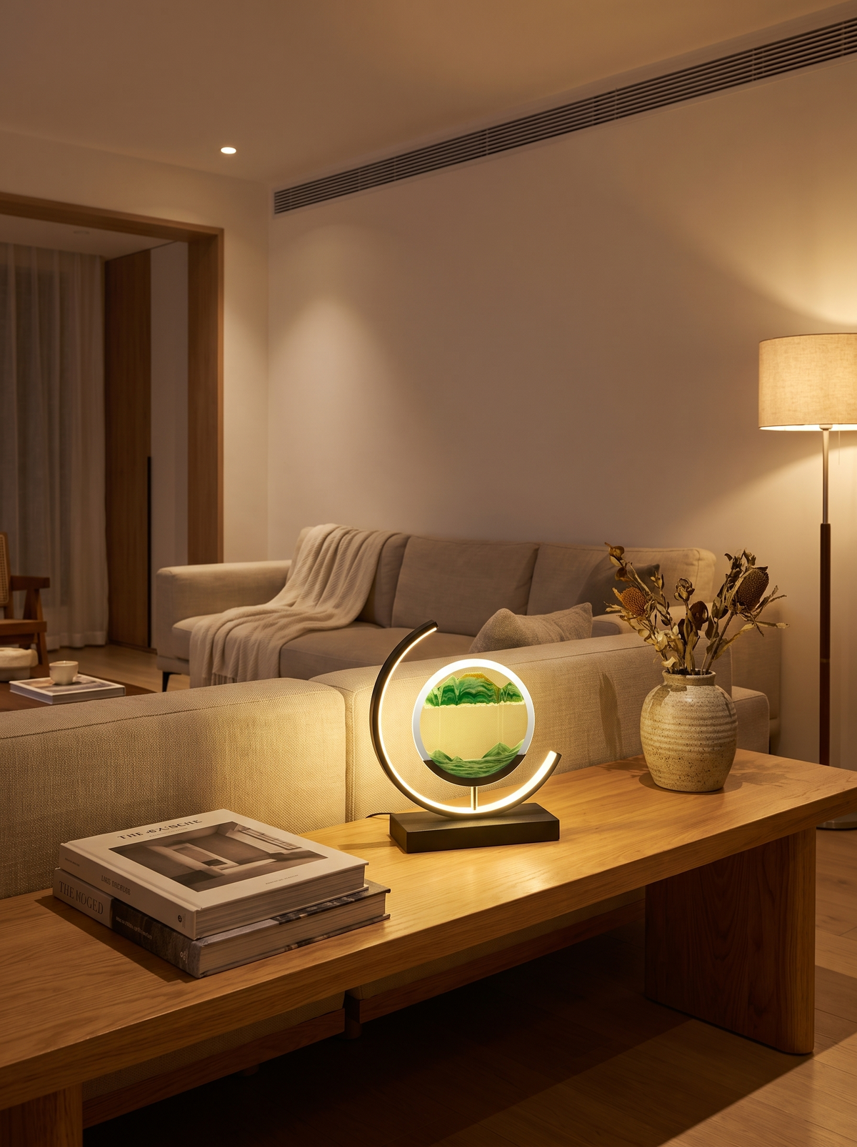 Quicksand art lamp in modern living room