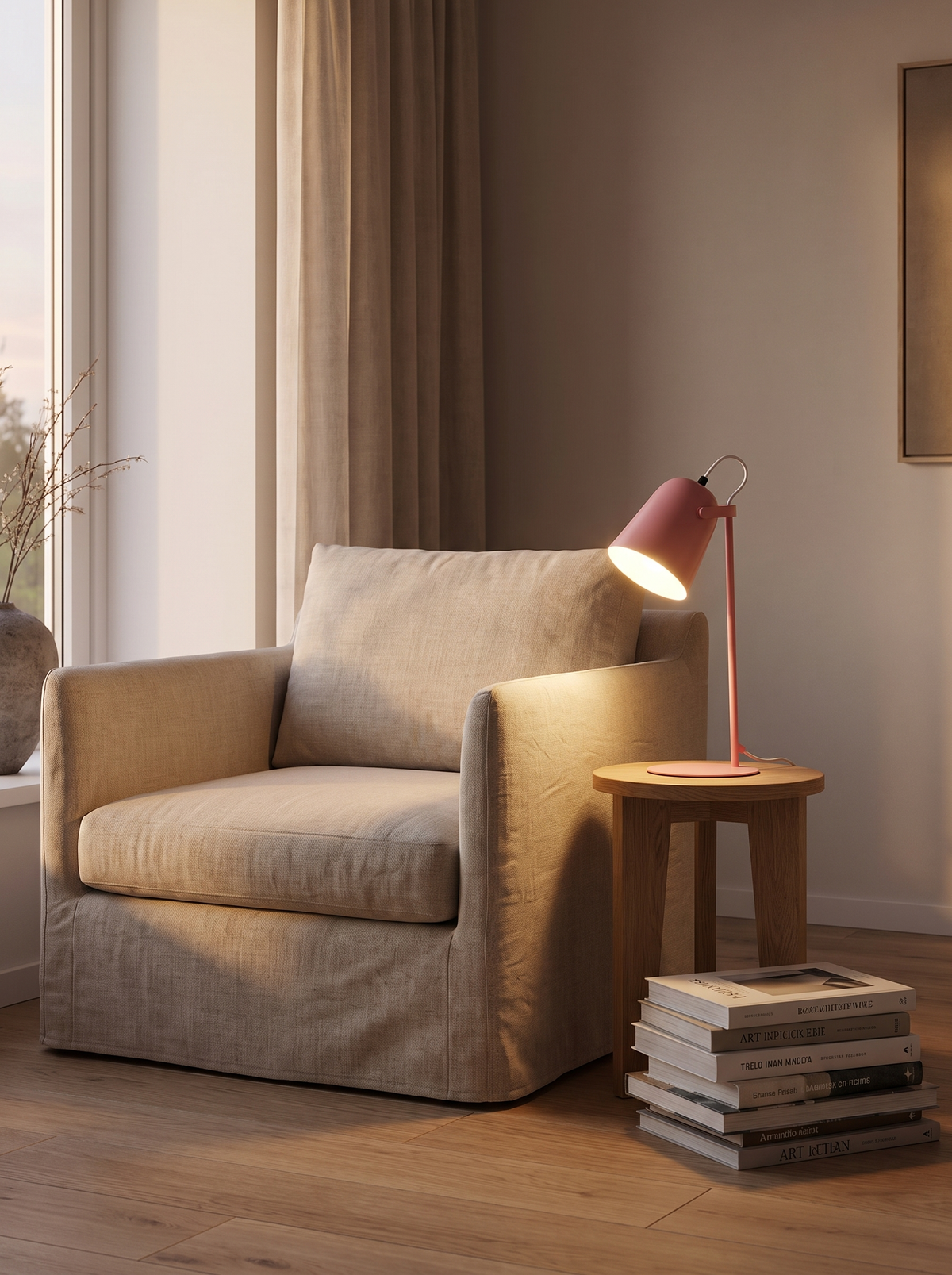 Nordic metal desk lamp in modern living room