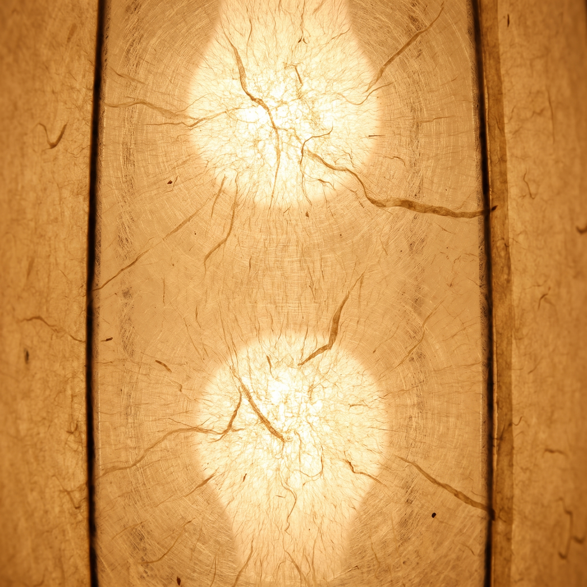 Close view of light passing through the rice paper shade