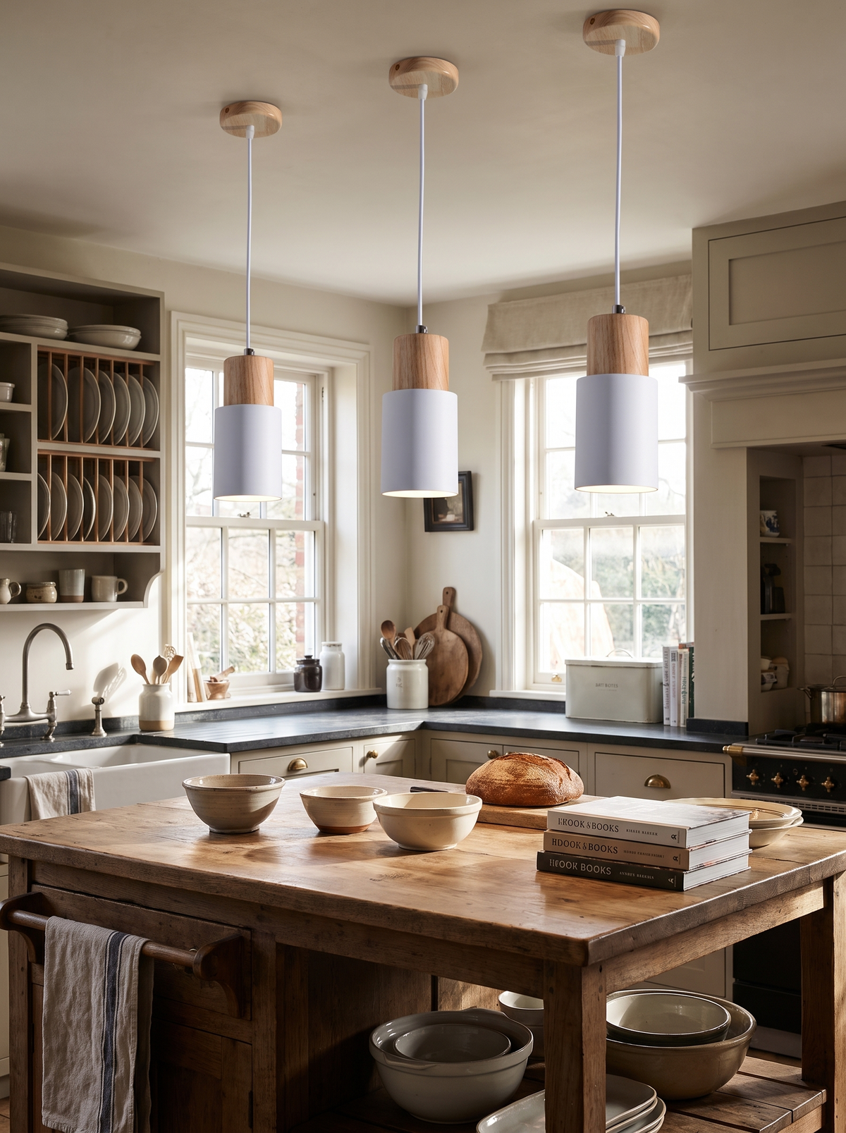 aluminium cylinder pendant installed and in use at true scale