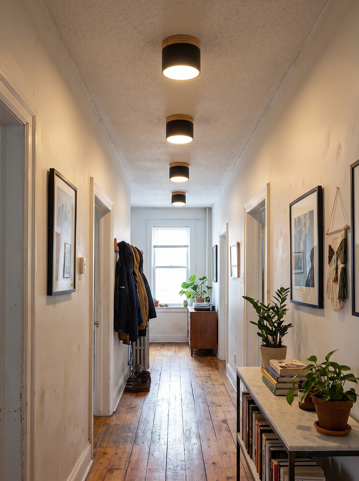 flush mount ceiling light installed and in use at true scale