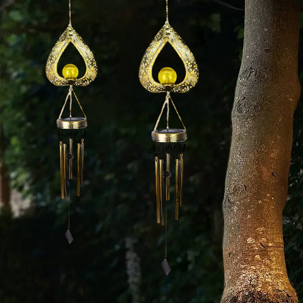 Solar Heart Wind Chime Hanging Light