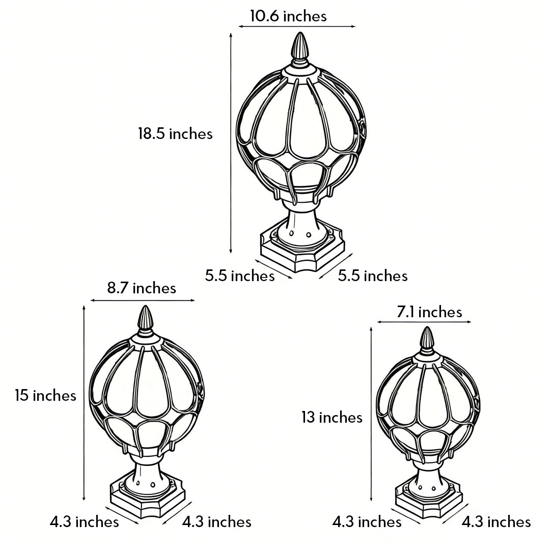 Vintage Glass Globe Pier Post Light