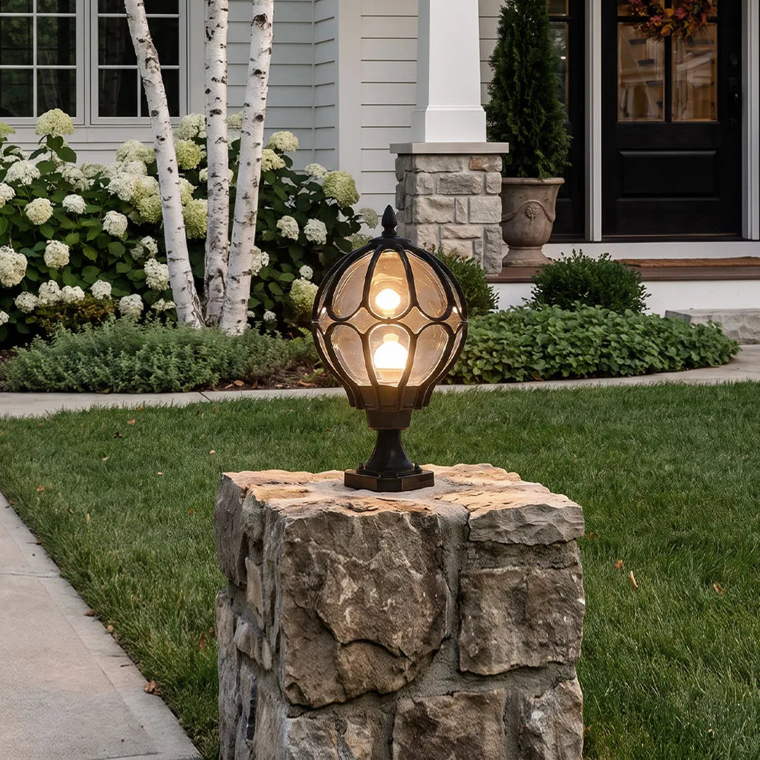 Vintage Glass Globe Pier Post Light
