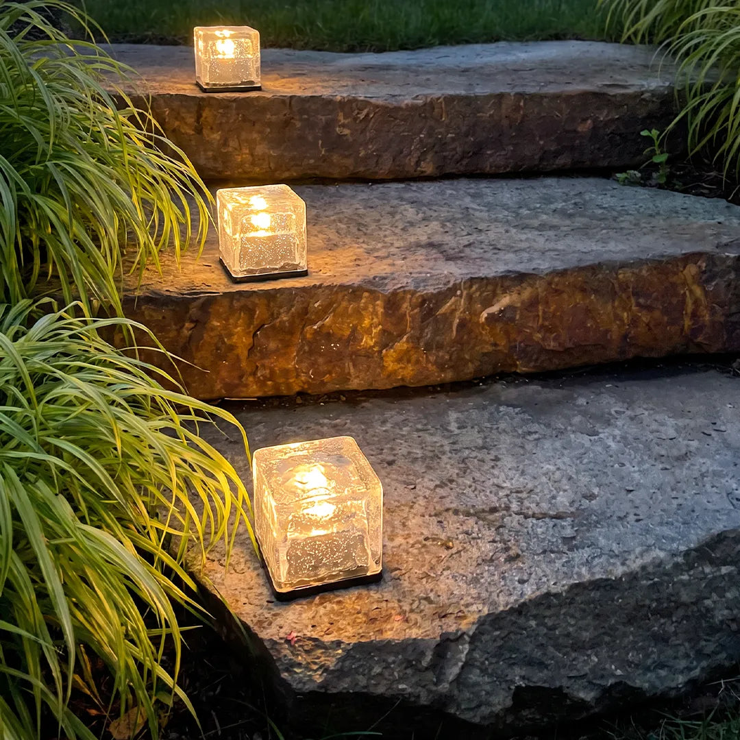 Solar Ice Cube Outdoor Step Lights