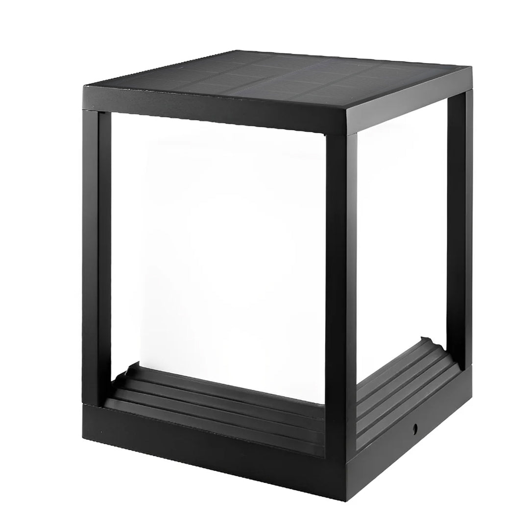 Square Solar Garden Pedestal Light