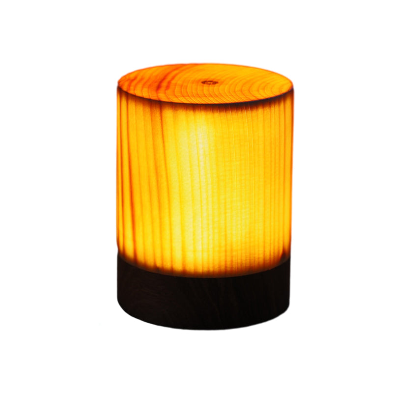 Solid Wood Cube LED Accent Lamp