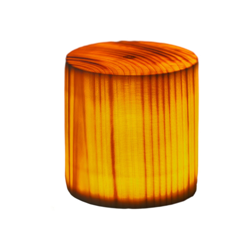 Solid Wood Cube LED Accent Lamp