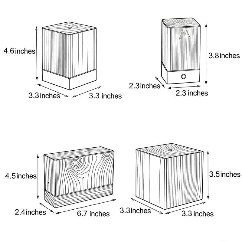 Solid Wood Cube LED Accent Lamp