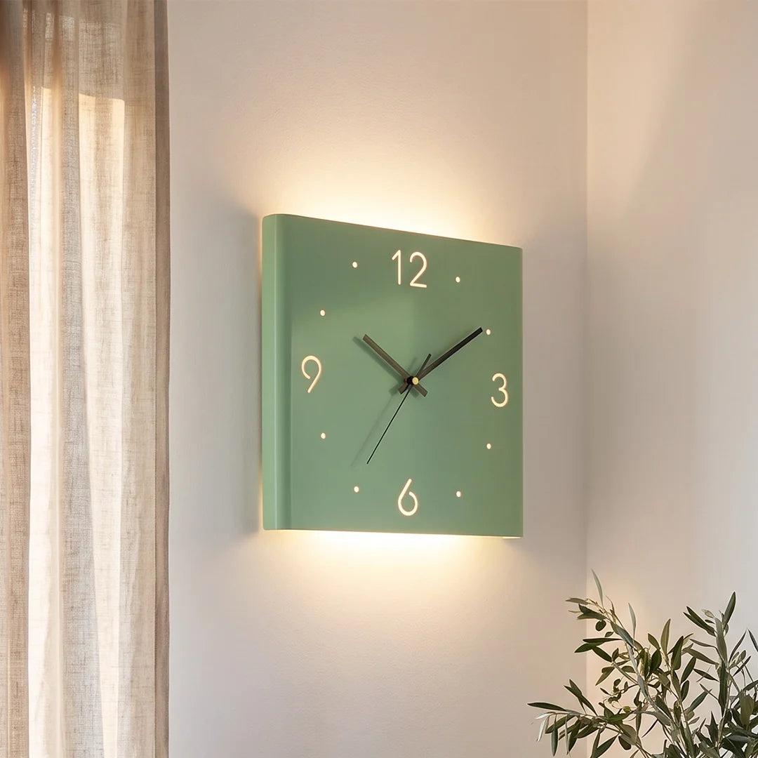 Backlit LED Square Metal Wall Clock