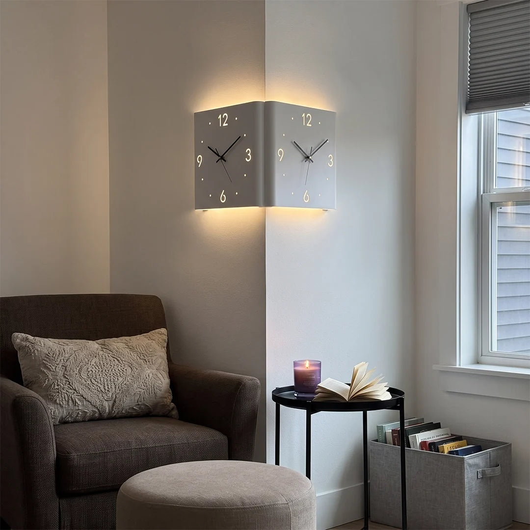 Backlit LED Square Metal Wall Clock