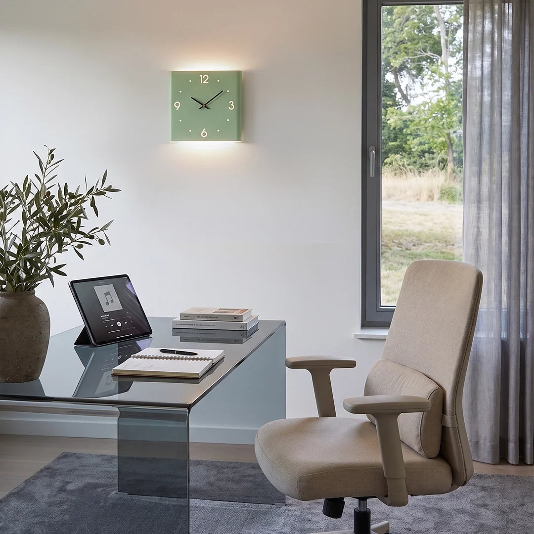 Backlit LED Square Metal Wall Clock