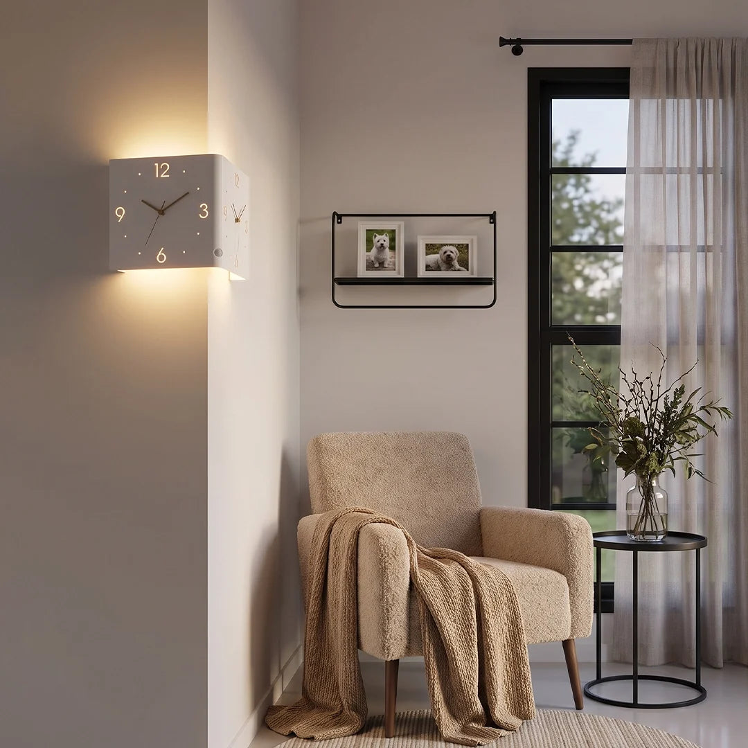 Backlit LED Square Metal Wall Clock