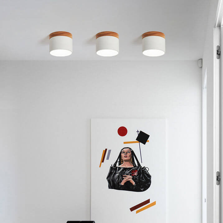 Tove Mini Wood Ring Flush Mount Light
