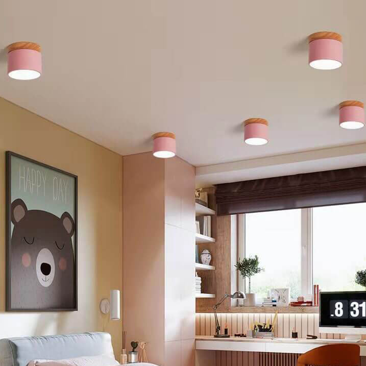 Tove Mini Wood Ring Flush Mount Light