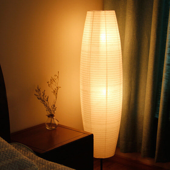 Japanese Rice Paper Floor Lamp 54 in | Nordic Column Standing Lantern Light