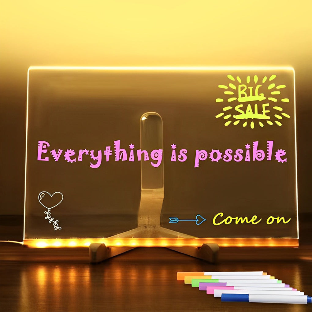 LED Acrylic Message Board Table Lamp
