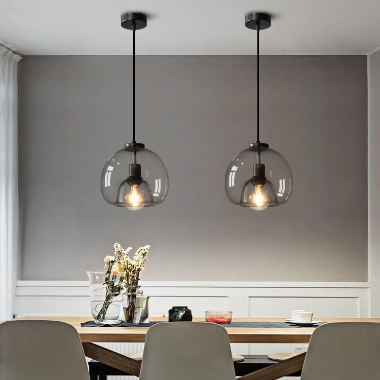 Smoke Gray Glass Dome Pendant