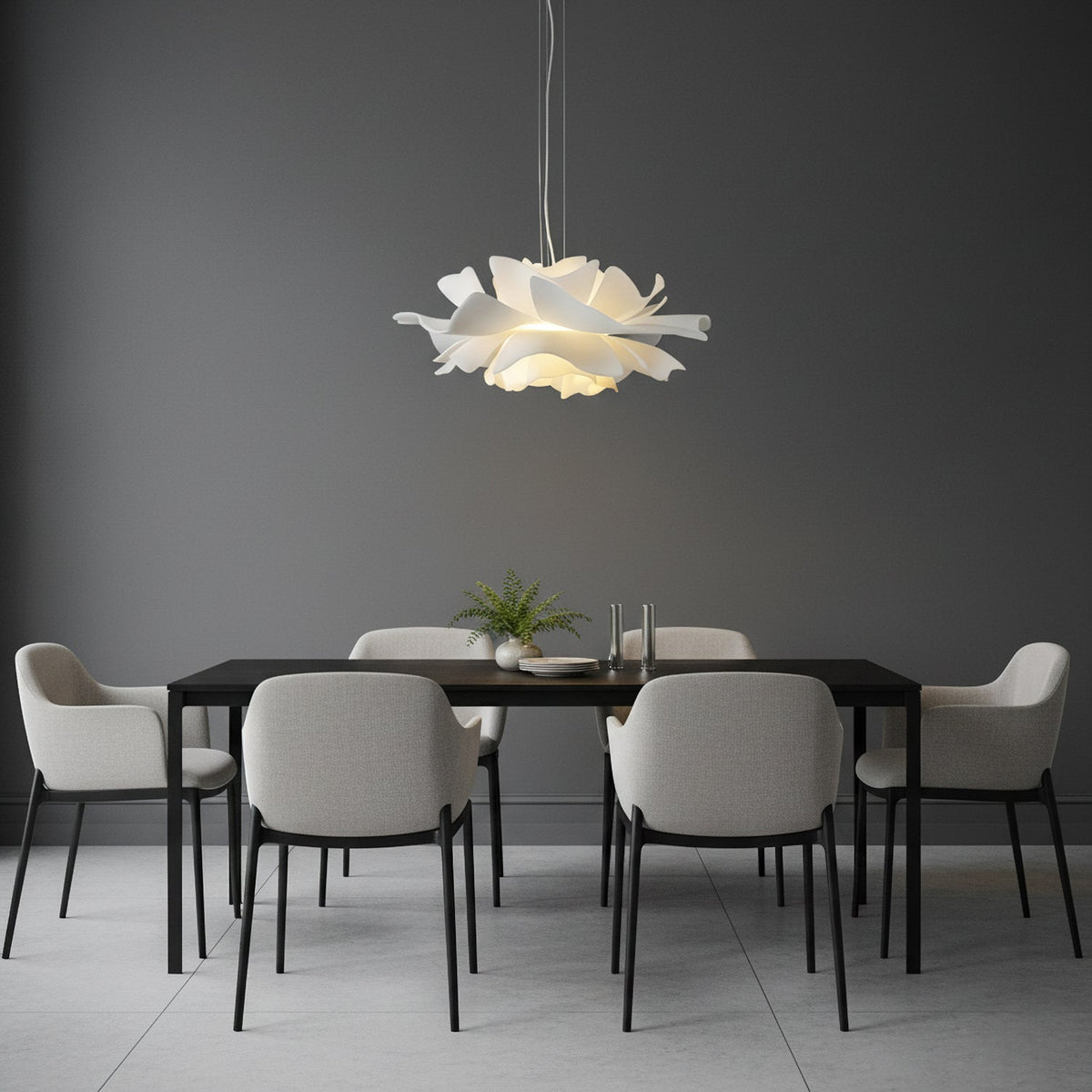 Lotus White Acrylic Pendant Light