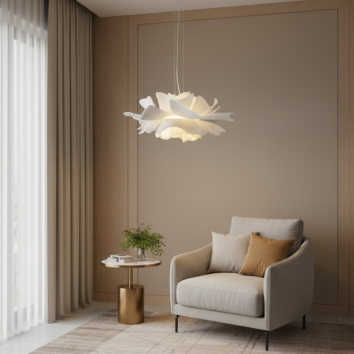 Lotus White Acrylic Pendant Light