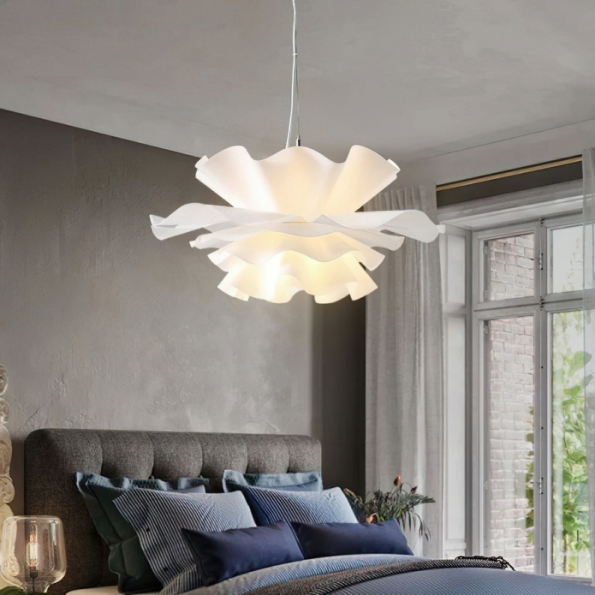Lotus White Acrylic Pendant Light