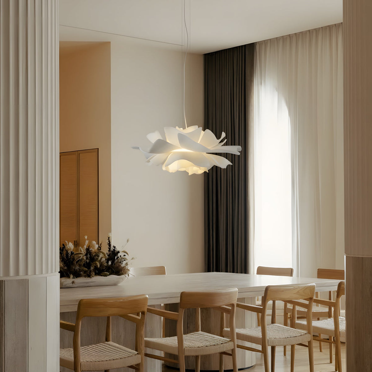 Lotus White Acrylic Pendant Light
