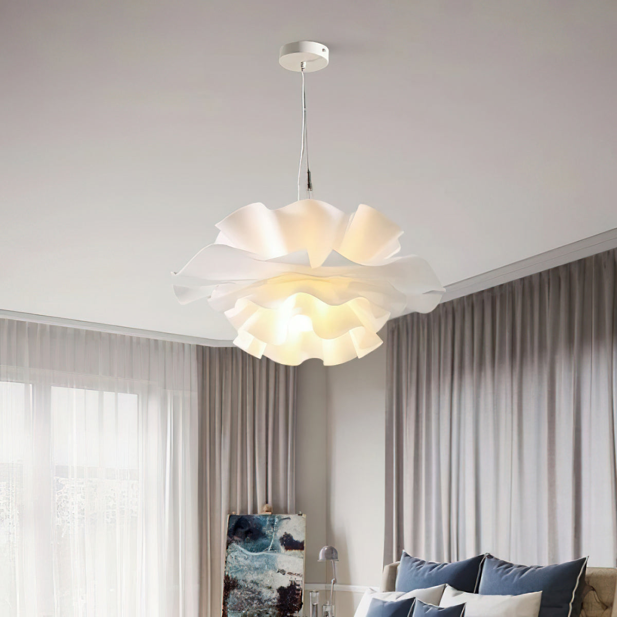 Lotus White Acrylic Pendant Light