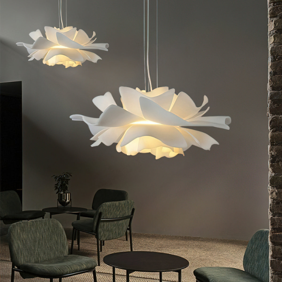 Lotus White Acrylic Pendant Light