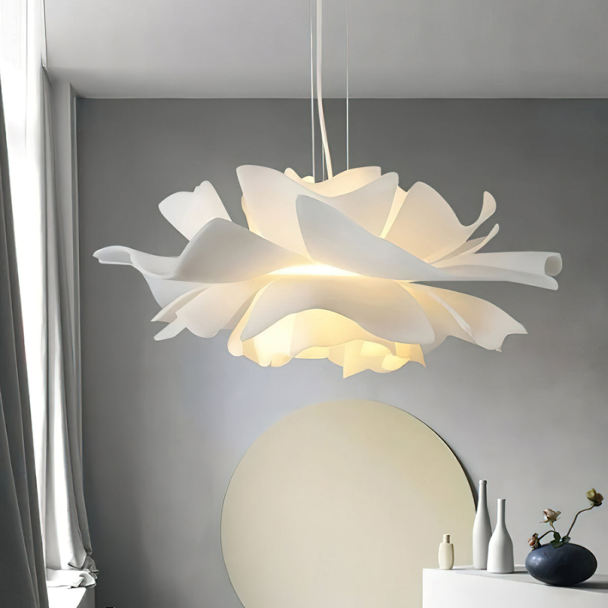 Lotus White Acrylic Pendant Light