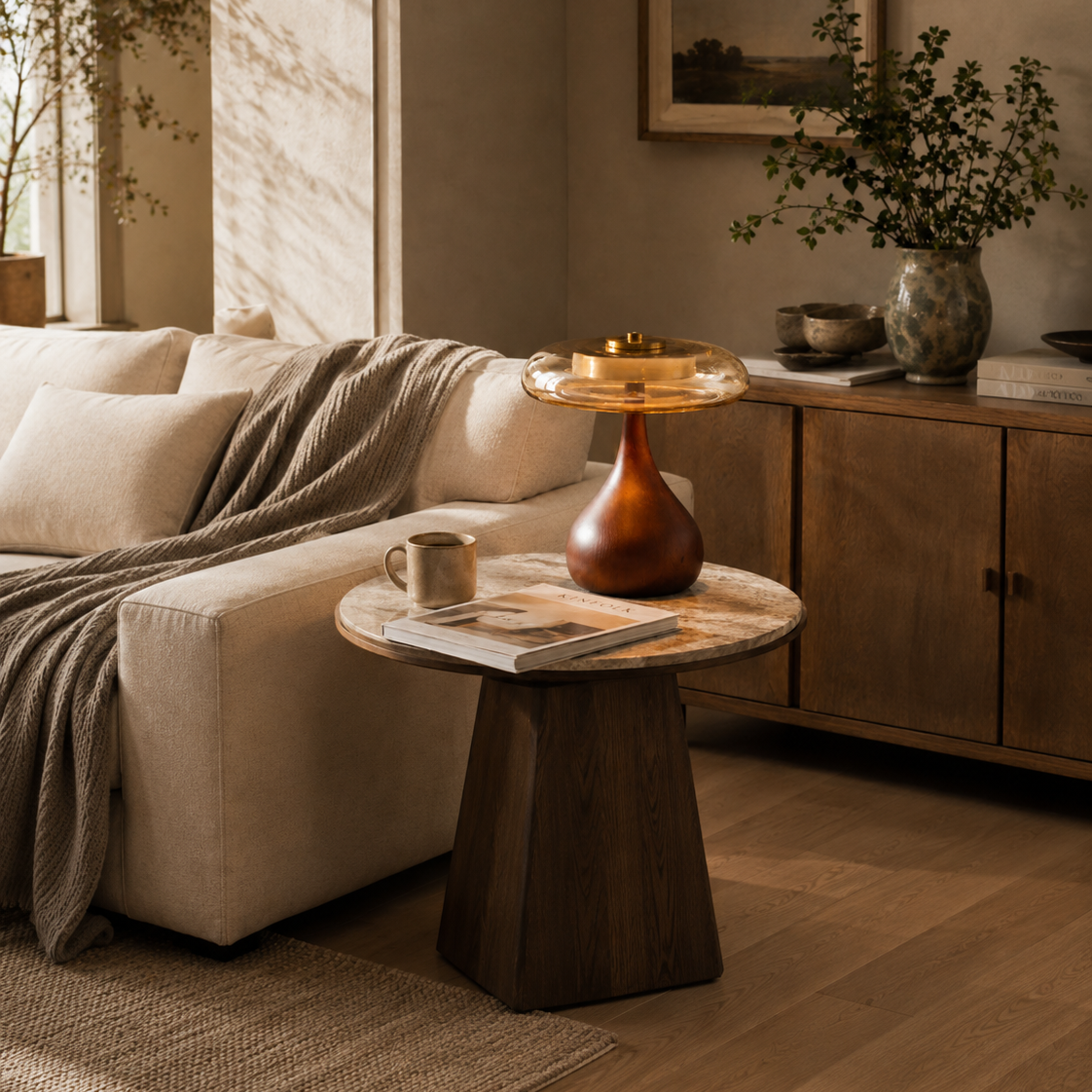 Andi Modern Glass LED Table Lamp
