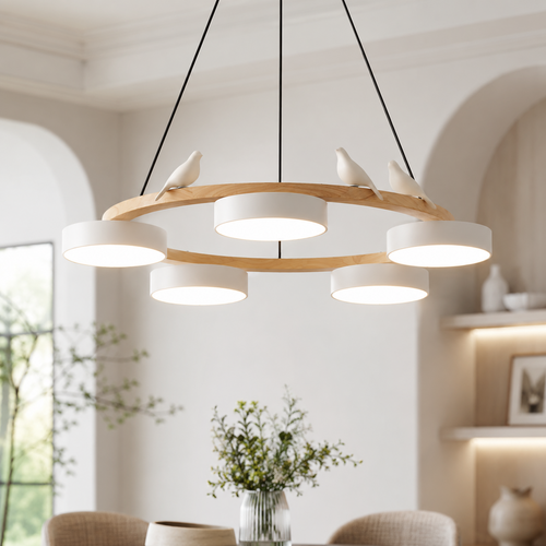 Liora 5-Light Bird Round LED Chandelier