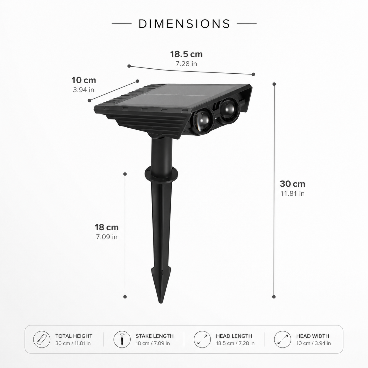 Solara Multi-Zoom Waterproof Solar LED Spotlight