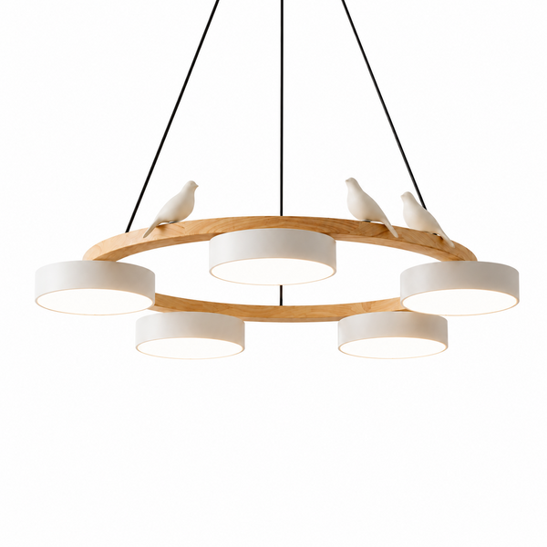 Liora 5-Light Bird Round LED Chandelier