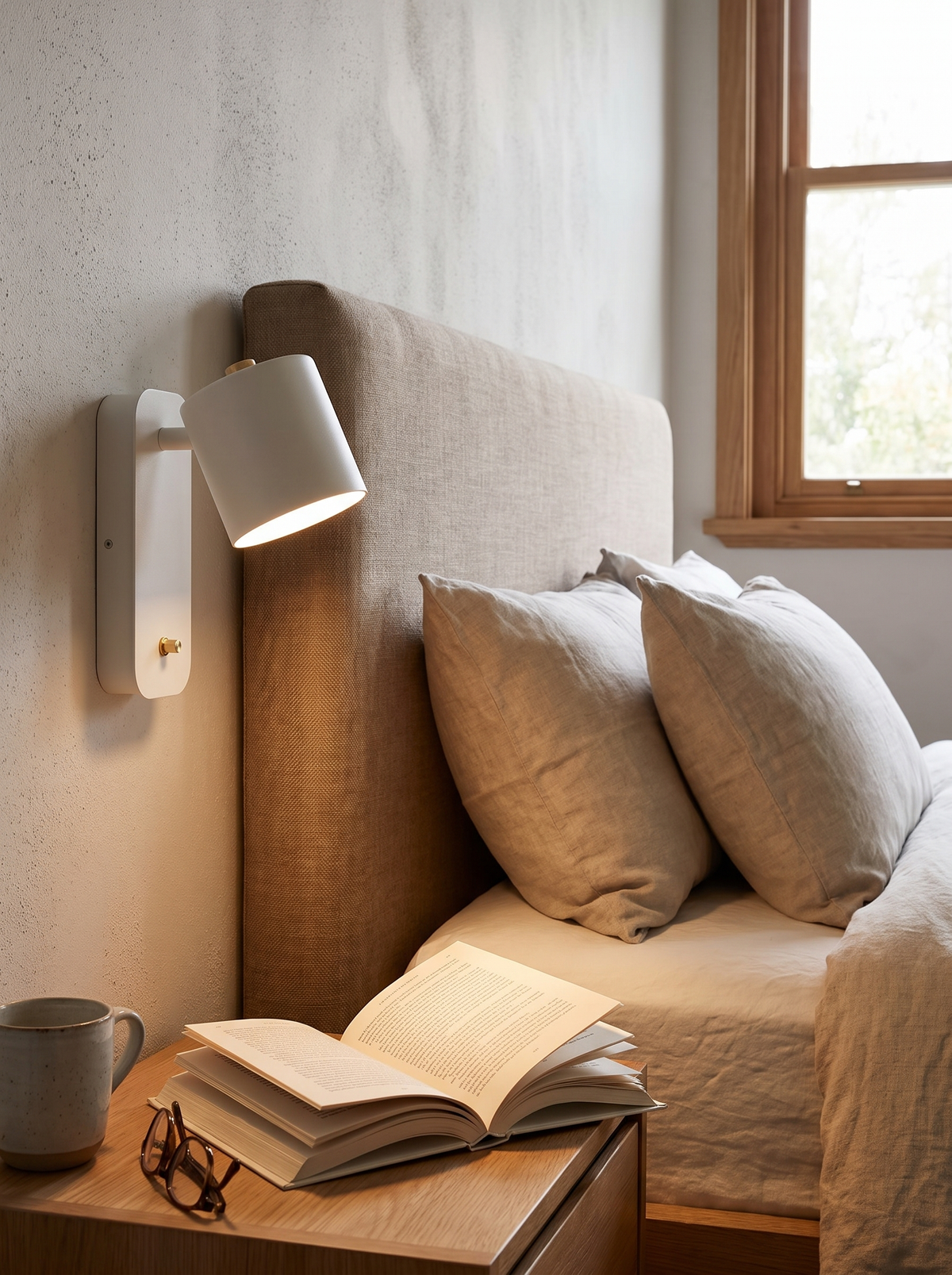 cylinder wall sconce installed and in use at true scale