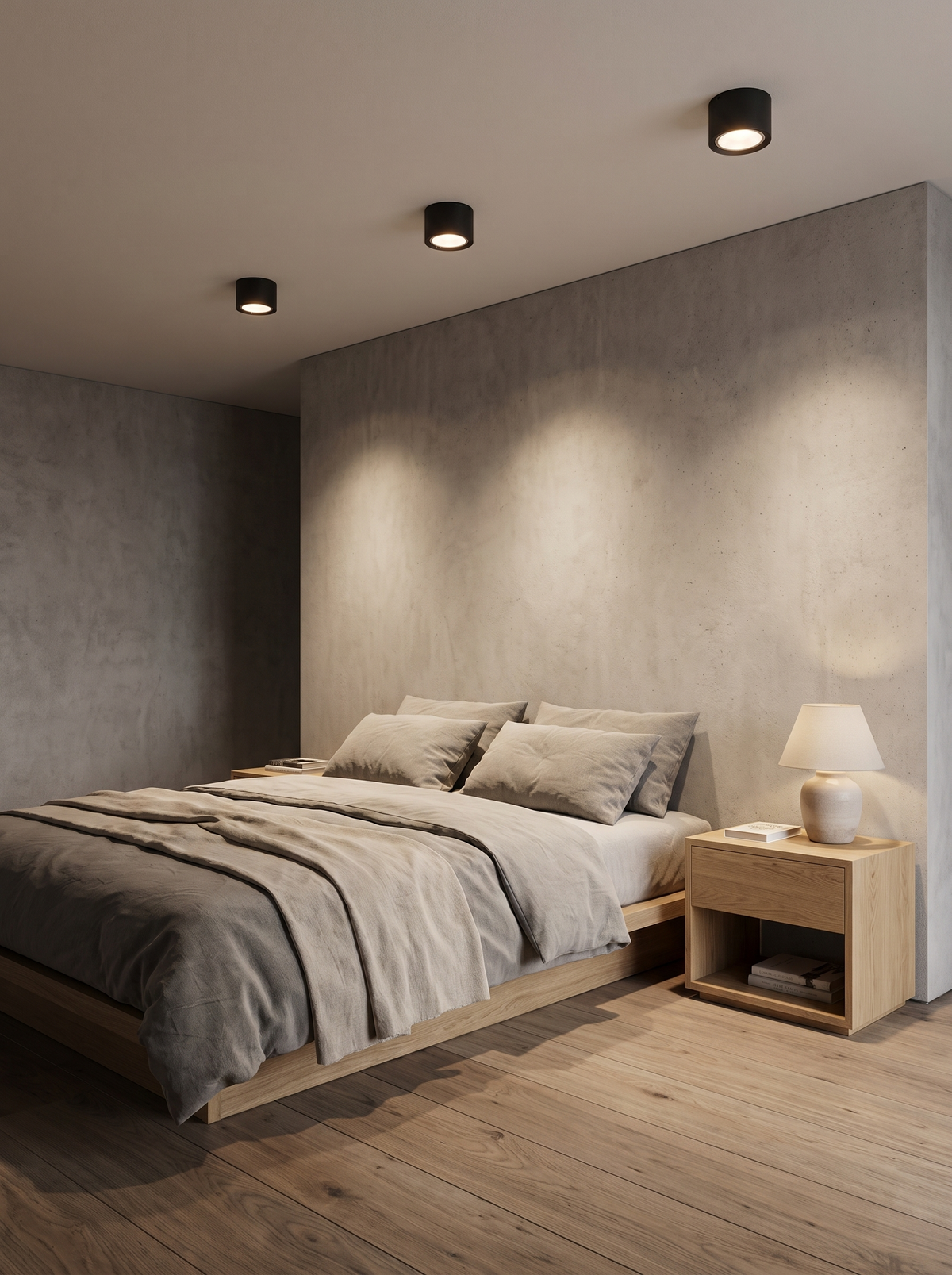 cylinder flush mount spotlight in a modern interior
